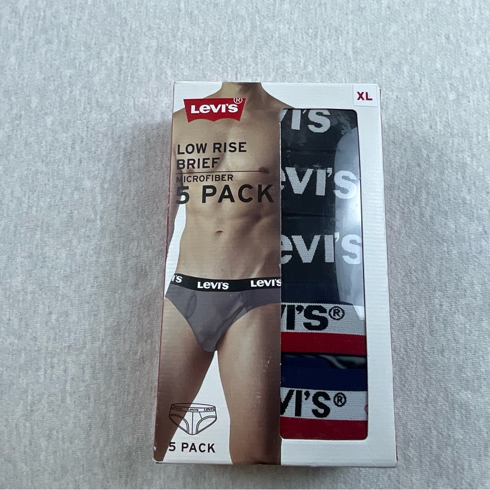 Levi’s Microfiber Men’s Low Rise Briefs 5 Pack  Brand Name Waistband Size: XL